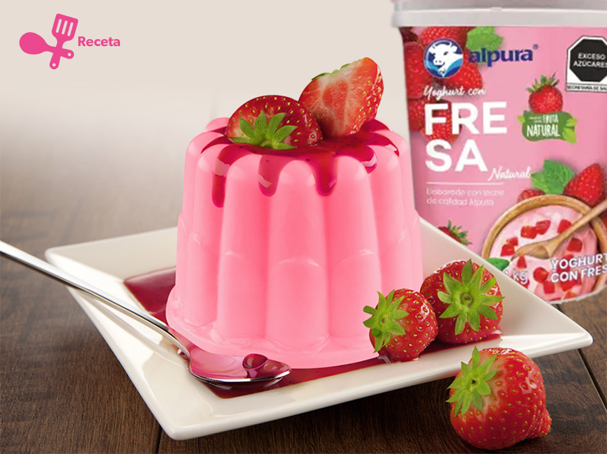 Gelatina con yogurt de fresa Alpura Revista Socio Sam's Club